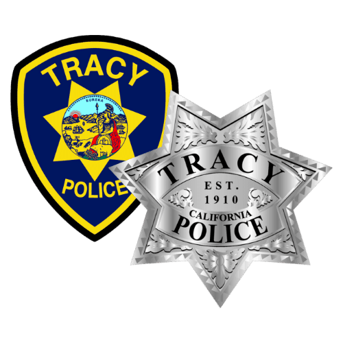 Tracy Police Department patch and badge