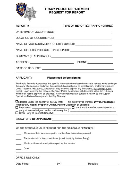 Request for Report